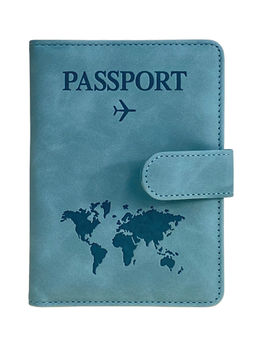 Обложка для паспорта из искусственной кожи, цвет голубой