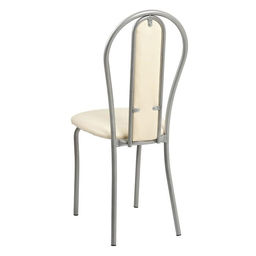 Стул для кухни Клик Мебель «Венский Мягкий», искусственная кожа, цвет серебристый металлик/молочный