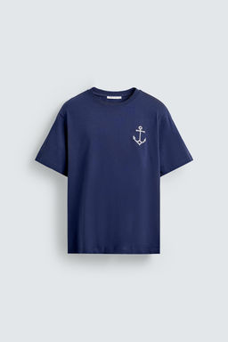 ANCHOR EMBROIDERED T-SHIRT - Zara фото 7