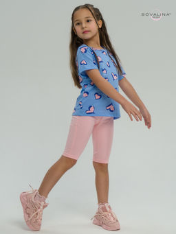 Костюм Актив розовые сердечки на голубом-розовый - Sovalina фото 13
