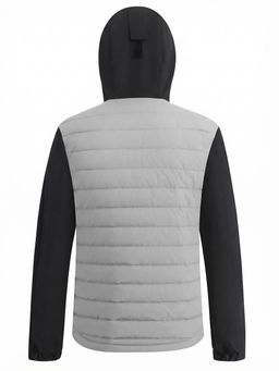 Куртка мужская гибридная стёганая с капюшоном с графеновой подкладкой бежевого цвета 9627_1B