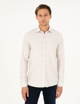 Bej Slim Fit Uzun Kollu G_mlek
