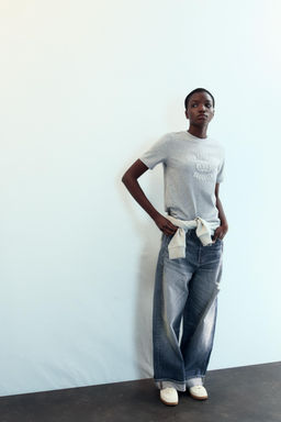 SHIMMER TEXT T-SHIRT - Zara фото 5