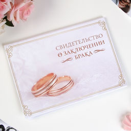 Папка для свидетельства о заключении брака Кольца, А5