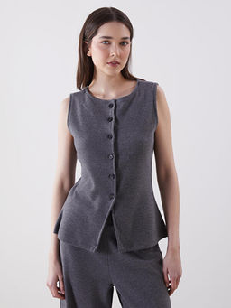 Bisiklet Yaka Kad?n Triko Yelek