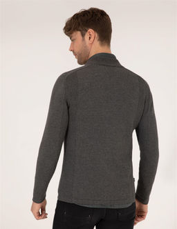 Gri Melanj Slim Fit Fermuarl_ Triko H_rka - Pierre cardin фото 5