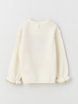 Bisiklet Yaka Uzun Kollu Desenli K?z Bebek Triko Kazak - Waikiki фото 3