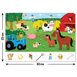 Пазл Собери, найди, покажи. Синий трактор на ферме, 35 элементов  фото 2