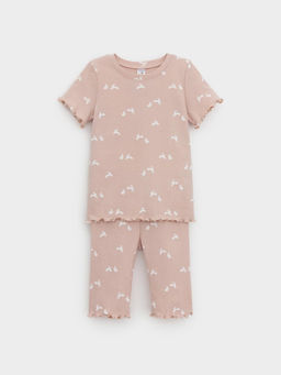 К 1632/розово-бежевый 1506 Н065 пижама для дев