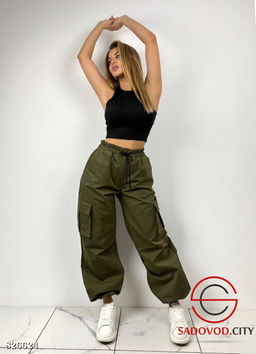 Женские брюки карго на резинке