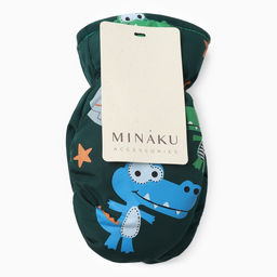 Варежки зимние детские MINAKU, зелёные, 18 см