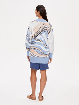 Кардиган с жаккардом из хлопка 421.140109/Белый - Seven senses фото 6