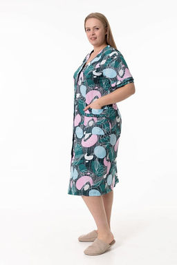 Халат М31430Азр зеленый/розовый - Елена фото 2