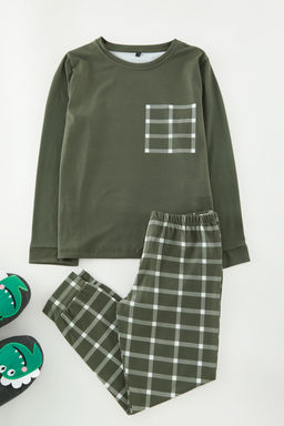 Lacivert Yumusak Dokulu Erkek Cocuk Bask?l? Orme Pijama Tak?m TKDAW25AU00113 - Trendyolmilla фото 6