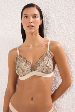 Trendyolmilla Ten Cicekli Lastik Detayl? Dantel Kapl? Bralette Orme Sutyen THMSS25SU00043