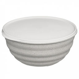 Миска пластмассовая "Latina" 2,1л, д20,7см, h9,6см, гранит светло-серый, с крышкой (Россия)