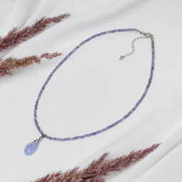 Чокер из Танзанита с кулоном из Агата 40 см +