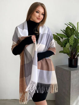 Палантин в клетку из кашемира, мультицвет - Greta фото 2