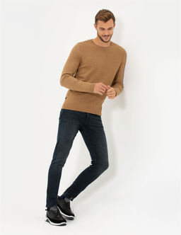Camel Melanj Slim Fit Bisiklet Yaka Triko Kazak - Pierre cardin фото 4