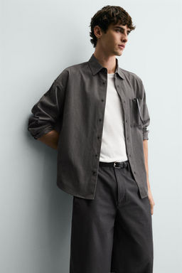 CAMISA FLUIDA RELAXED FIT / Gris oscuro - Zara фото 5