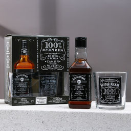 Подарочный набор Крутой мужик: гель для душа виски 250 мл и стакан для виски, Чистое счастье