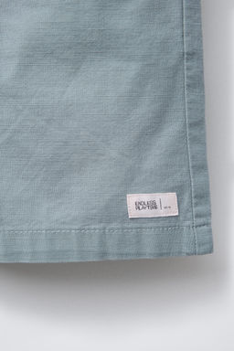 LABEL COTTON WIDE-LEG BERMUDA SHORTS - Zara фото 4