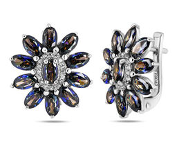 Серьги, мистик кварц синий, Диковина2