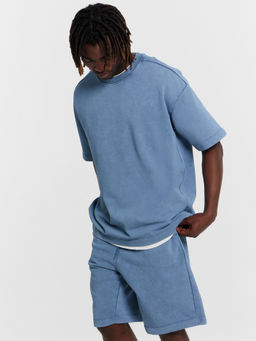 Комплект мужской синий: футболка и шорты варка на шторме 191011