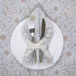 Столовый набор Ромашки:скатерть 150*250 см.+12 салф. рогожка