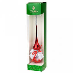 Елочная игрушка верхушка стеклянная "Лучик" h25,5см, ручная художественная роспись, цвета микс, подарочная упаковка (Россия)