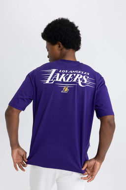 DeFactoFit Футболка оверсайз с круглым вырезом и короткими рукавами NBA Los Angeles Lakers