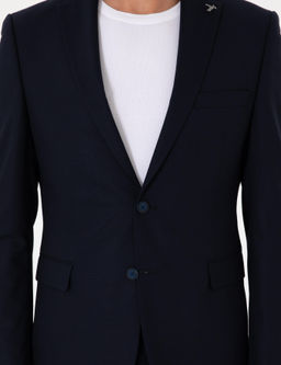 Lacivert Slim Fit Y_n Kar___ml_ Ceket - Cacharel фото 7
