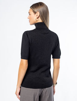 VILATTE / Базовый свитер из хлопка с мягким люрексом  фото 3