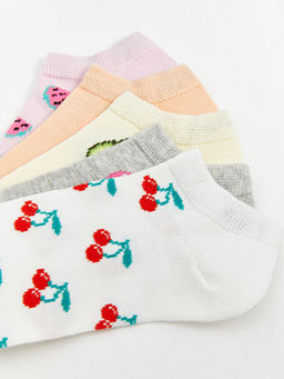 Desenli K?z ?ocuk Patik ?orap 5li