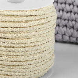 Шнур для плетения, хлопок, d=4 мм, 50±1 м, без сердечника, белый