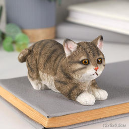 Цена за 2 шт. Фигурка Кошка 6,5 см серая / YX33101 /уп 2/36/