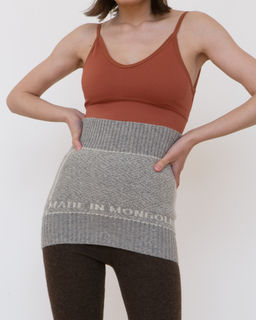 Пояс трикотажный из монгольской шерсти серый