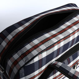 Сумка дорожная на молнии, наружный карман, длинный ремень, цвет синий/белый - Simaland фото 4