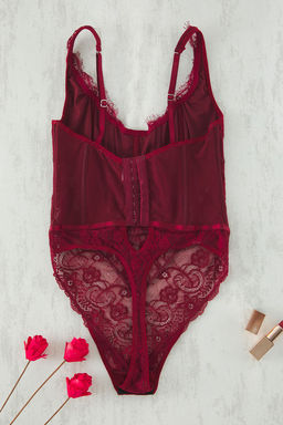 TRENDYOLMILLA Siyah Dantel Balen Detayl? Kaps?z C?tc?tl? Orme Body THMSS25BD00001  фото 7