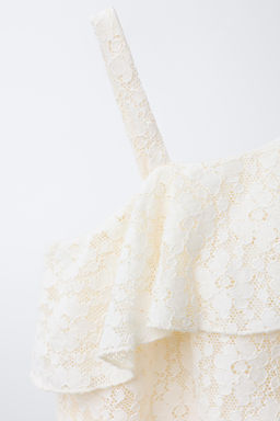 ASYMMETRIC LACE RUFFLE TOP - Zara фото 3