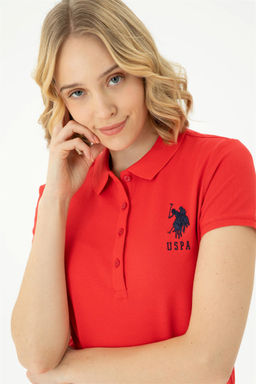Женское красное трикотажное платье - U.s. polo assn фото 10