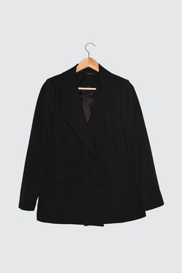 Siyah Regular Astarl? Dokuma Blazer Ceket TWOSS21CE0137
