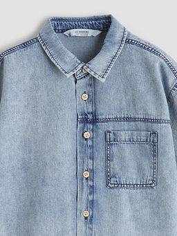 Basic K?sa Kollu Erkek ?ocuk Jean G?mlek