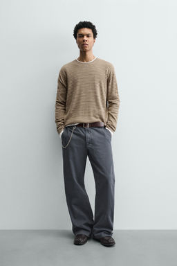 JERSEY JACQUARD RAYAS / Tostado