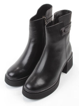 04-M3-5247 BLACK Ботинки зимние женские (натуральная кожа, натуральный мех)