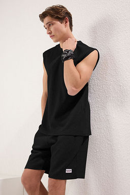 Siyah Regular Fit Etiket Detayl_ Atlet _ortlu _rme Pijama Tak_m_ TMNSS25PT00028 - Trendyolmilla фото 2