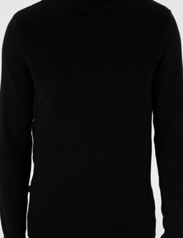 Siyah Slim Fit Yar_m Bal_k__ Yaka Triko Kazak