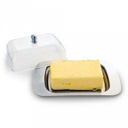 Масленка из нержавеющей стали "Kelli", 18,6х12х7,5см акриловая крышка (Китай)