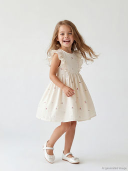 ?i?ekli K?z ?ocuk Elbise