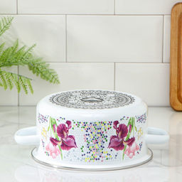 Кастрюля эмалированная «Мозаика», 3 л, d=20 см, индукция, белая